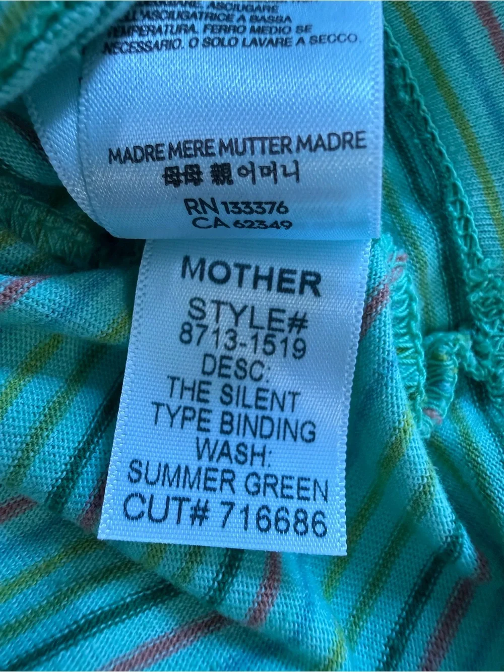MOTHER The Silent Type Binding Muscle Tee Summer Green - Picture 8 of 10